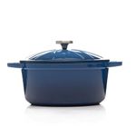Olla Con Tapa Hierro Fundido 20 Cm Azul - Picca