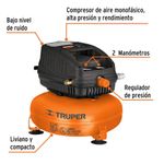 Compresor Libre de Aceite de 12 L 1 Hp - Truper