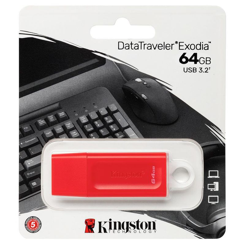 Memoria Usb 3.2 Exodia Roja de 64 Gb - Kingston