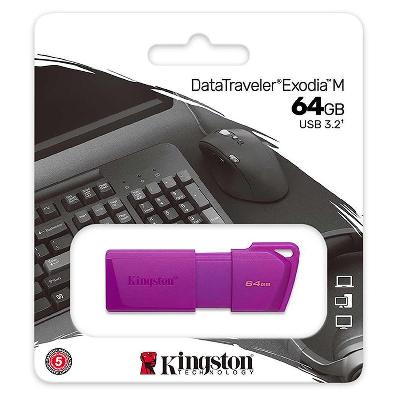 Memoria Usb Morada de 64 Gb - Kingston