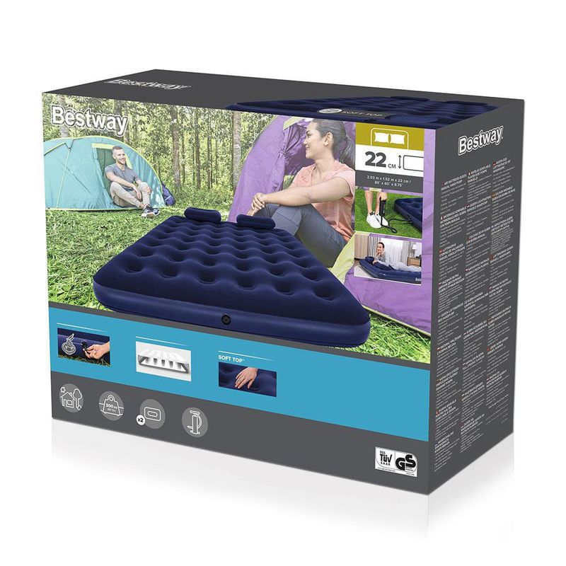 Colchón Azul con Inflador Queen - Bestway