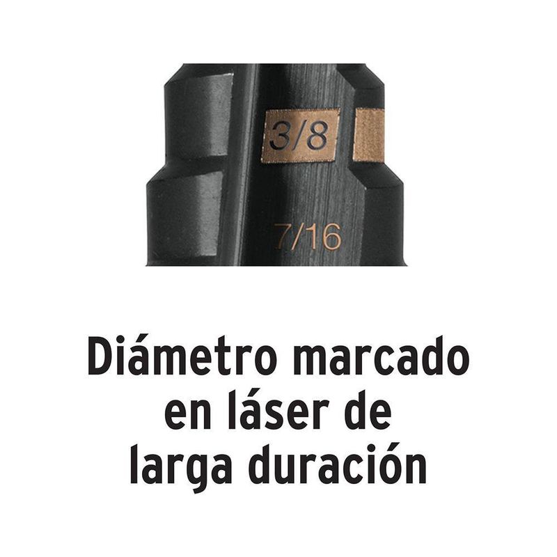 Broca Escalonada con 11 Escalones de 1/4-7/8 Plg - Truper