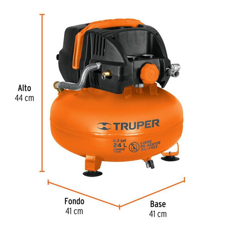 Compresor Libre de Aceite de 24 L 2-2/3 Hp - Truper