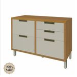 Gabinete Base Impera Café y Blanco 120X52X86 Cm - Livim Natural Home