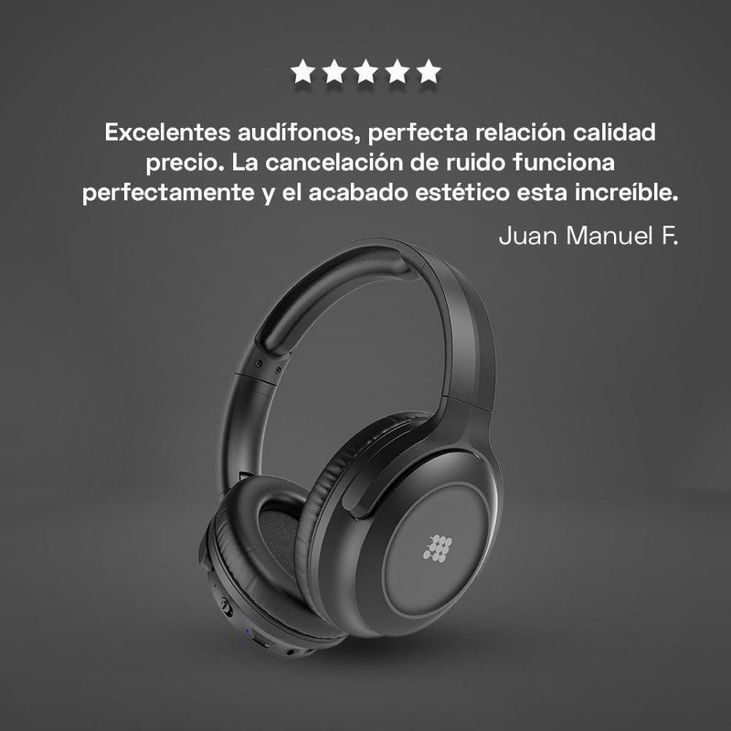Audífonos Inalámbricos de Diadema Negro - Cubitt