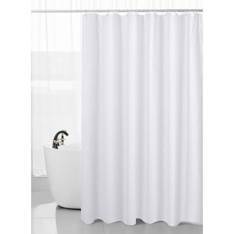 Cortina de Baño con Ganchos Blanca de 180X180 Cm - Viva