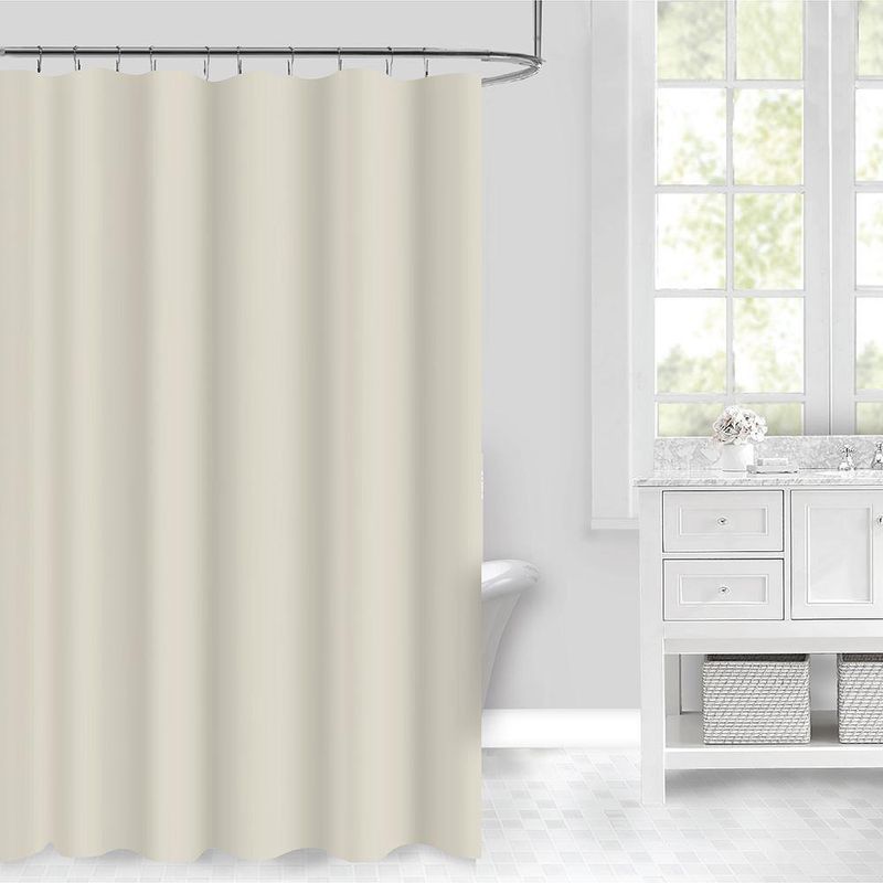Cortina de Tela para Baño con Ganchos Crema 180X180 Cm - Viva