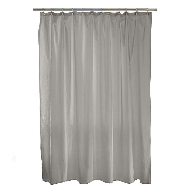 Cortina de Tela para Baño con Ganchos Gris 180X180 Cm - Viva