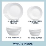 Vajilla Blanca 16 Pzas - Corelle