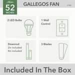 Ventilador Gallegos Negro Mate 52 Plg - Hunter Company