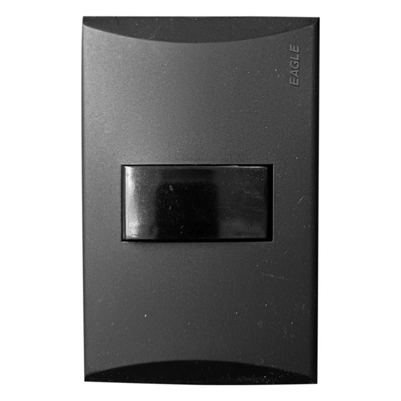 Interruptor Plata Negro 1 Polo Sencillo - Eagle