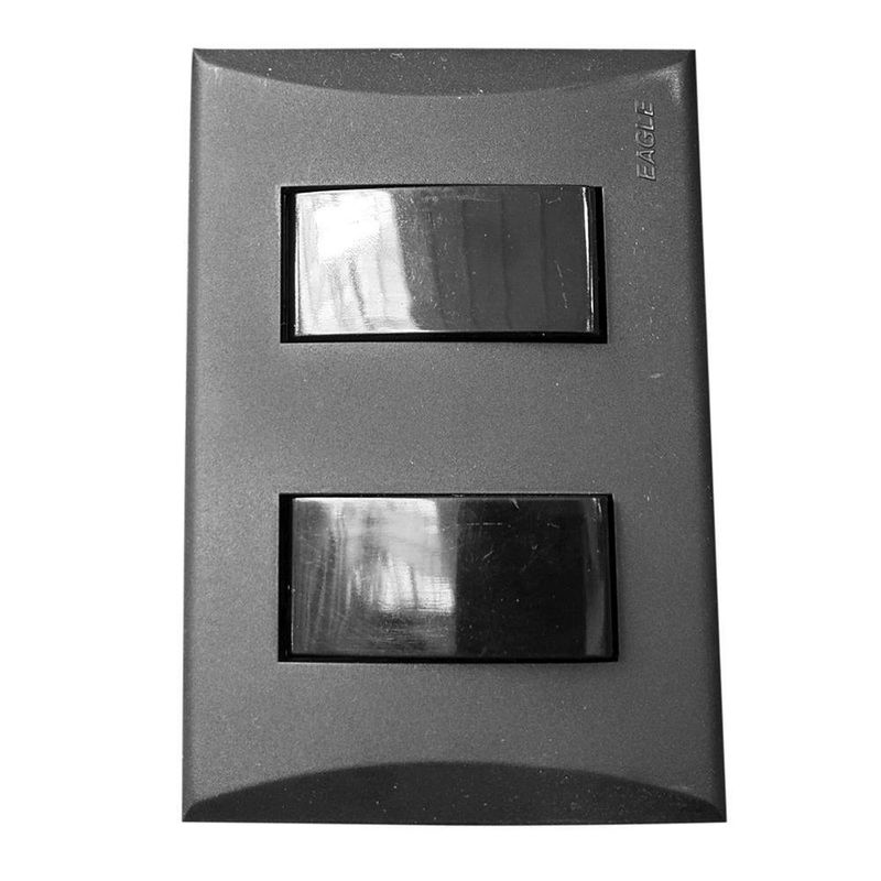 Interruptor Plata Negro 3 Vías Doble - Eagle