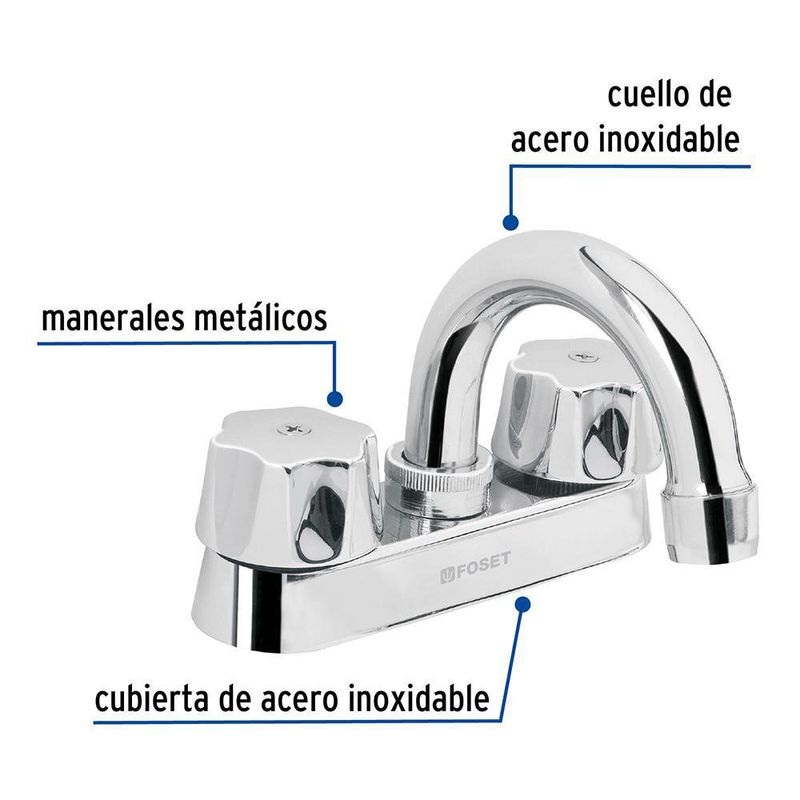 Mezcladora para Lavamanos Cuello Curvo - Foset