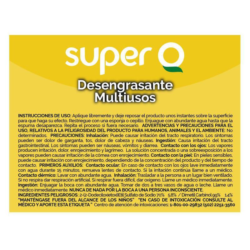 Desengrasante de Cocina 850 Ml - Super Q