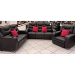 Juego de Sala de 3+2+1 Color Negro - Premium