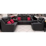 Juego de Sala de 3+2+1 Color Negro - Premium