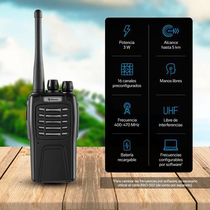 Radio Intercomunicador Profesional con Alcance de 5 Km - Steren