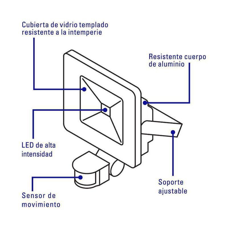 Reflector Led Con Sensor De Movimiento De 10 W - Volteck