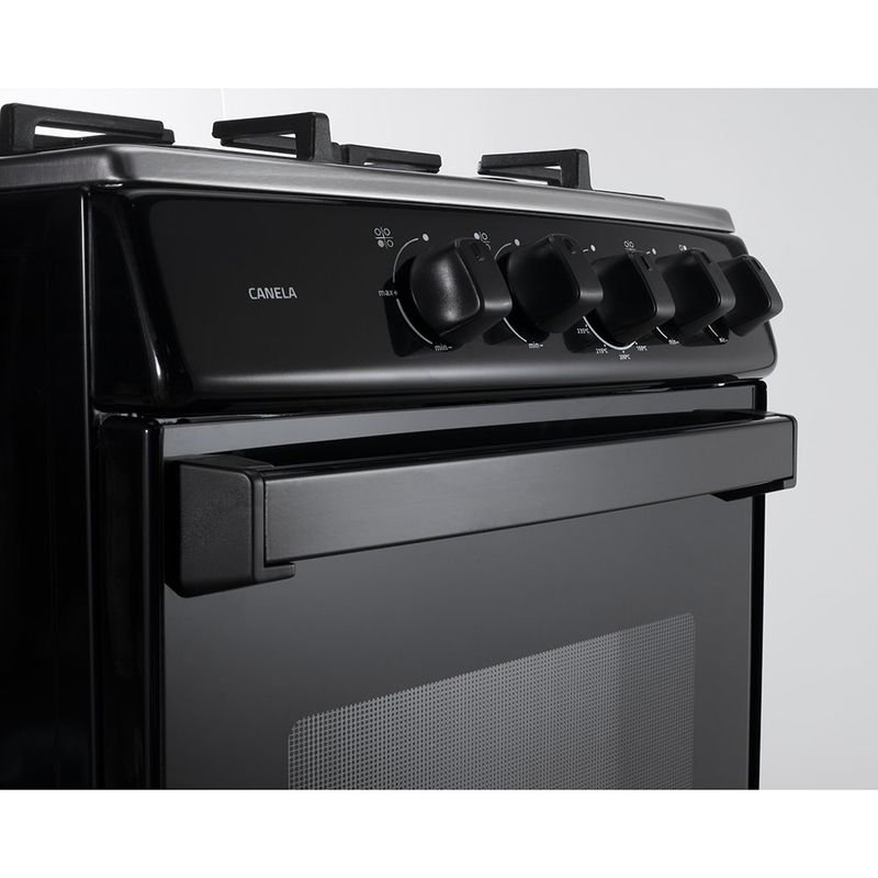 Estufa de Gas 4 Quemadores y Horno Negra de 20 Plg - Indurama
