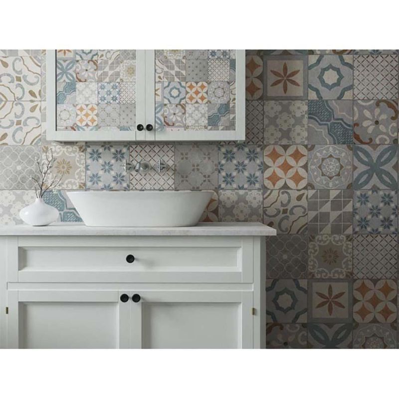 Piso Cerámico Cementine Antique Multicolor 40X40 Cm - Interceramic