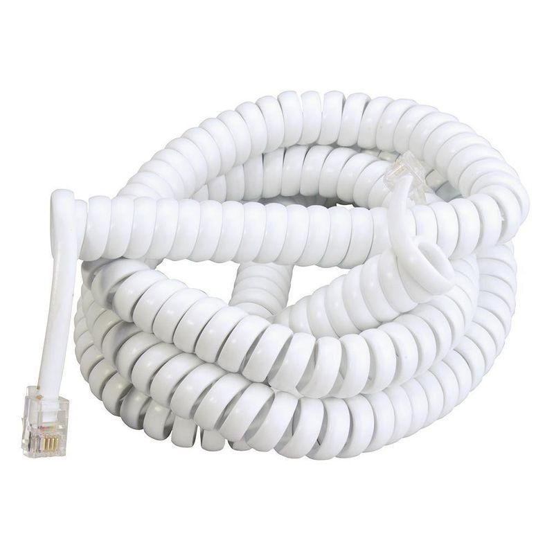 Cable Telefónico Conectores Machos Blanco de 4 M - Ace Label
