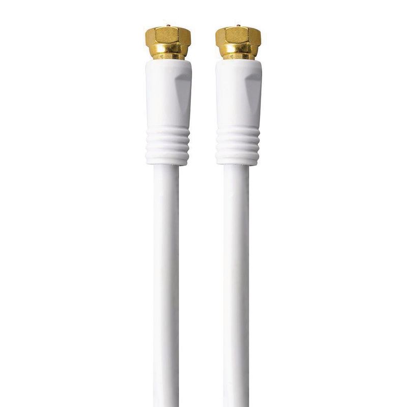 Cable Coaxial Blanco Rg6 Tipo de Plug F de 12 M - Ace Label