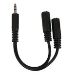 Adaptador de Audio Estéreo Macho a 2 Hembras Plug de 3.5 Mm - Ace Label