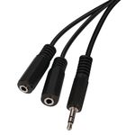 Adaptador de Audio Estéreo Macho a 2 Hembras Plug de 3.5 Mm - Ace Label