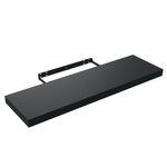 Repisa de Mdf Negra 80X23.5X3.8 Cm - Spaceo