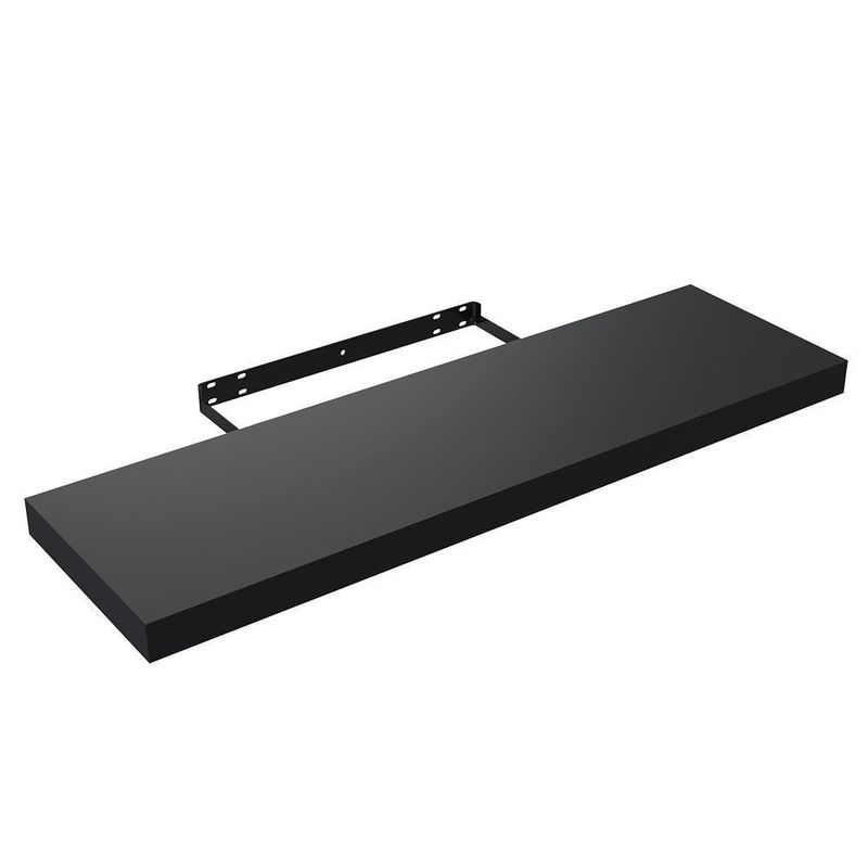 Repisa de Mdf Negra 80X23.5X3.8 Cm - Spaceo