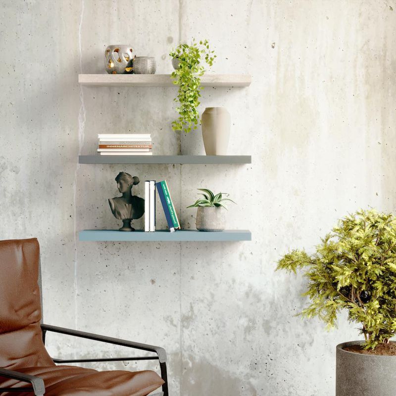 Repisa de Mdf Gris Plateado 80X23.5X3.8 Cm - Spaceo