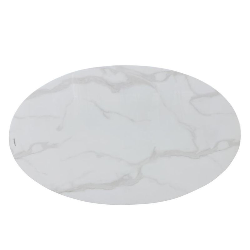 Mesa de Centro Vidrio Blanco Marmoleado - Zmobili