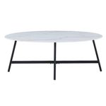 Mesa de Centro Vidrio Blanco Marmoleado - Zmobili
