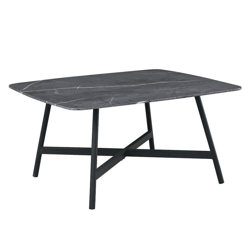 Mesa de Centro Vidrio Negro Marmoleado - Zmobili