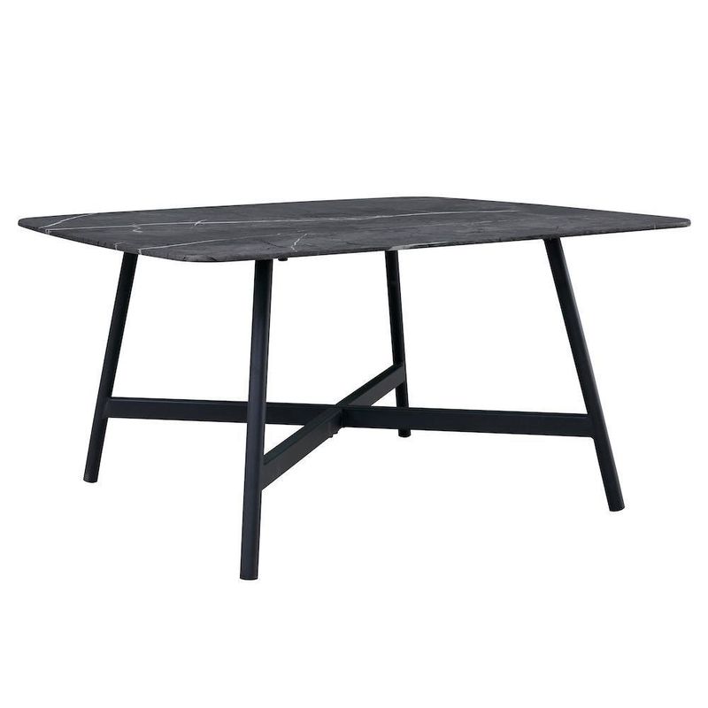 Mesa de Centro Vidrio Negro Marmoleado - Zmobili