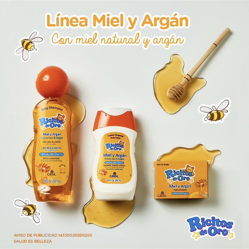 Mini Kit Manzanilla Miel y Argán 4 Pzas - Ricitos de Oro