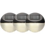 Set de 3 Lámparas LED Solares Redondas para Pisos y Gradas - Zlumini