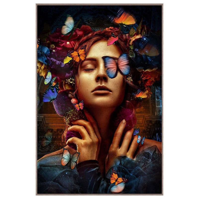 Cuadro Decorativo Mujer Iluminada 120X80 Cm con Marco