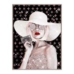 Cuadro Decorativo Mujer con Brillantes 60X80 Cm con Marco