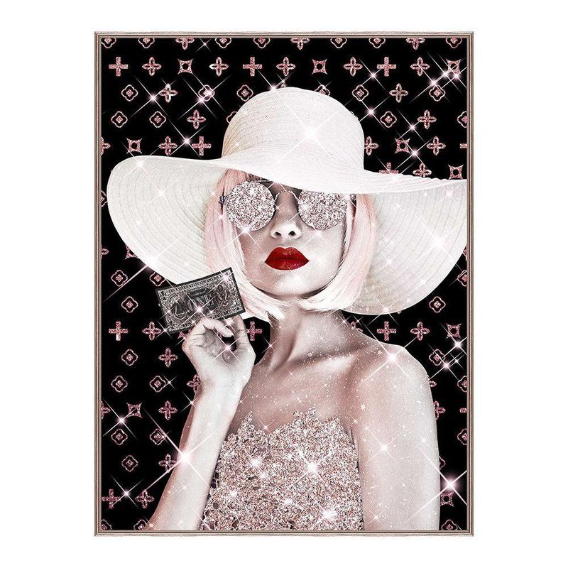 Cuadro Decorativo Mujer con Brillantes 60X80 Cm con Marco