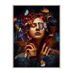 Cuadro Decorativo Mujer Iluminada 60X80 Cm con Marco