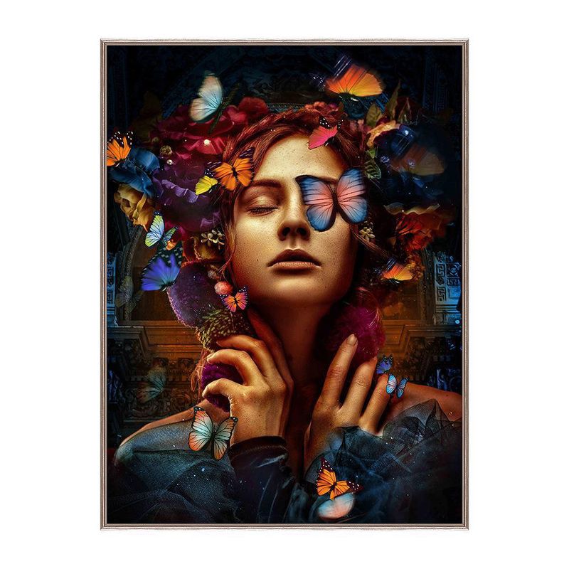 Cuadro Decorativo Mujer Iluminada 60X80 Cm con Marco