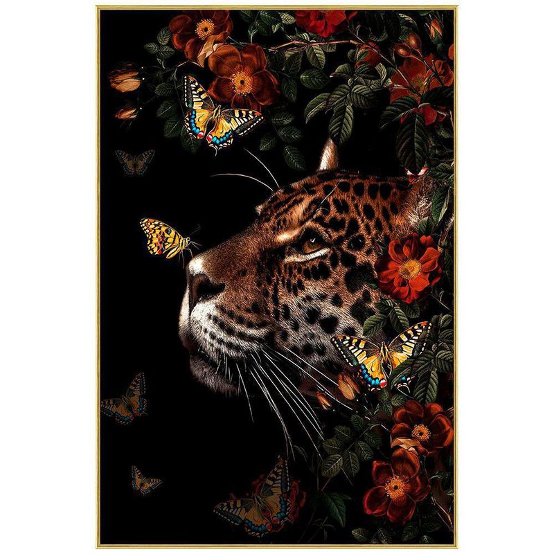 Cuadro Decorativo Leopardo 120X80 Cm con Marco