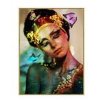 Cuadro Decorativo Mujer con Mariposas 60X80 Cm con Marco