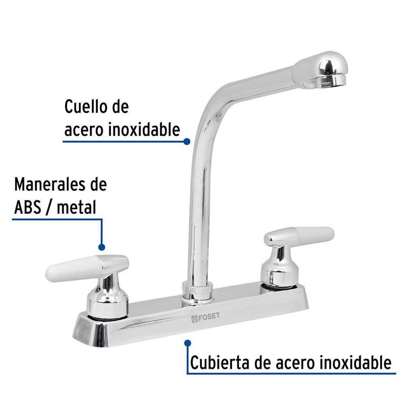 Grifo de Cocina Tipo Cobra 8 Plg - Foset