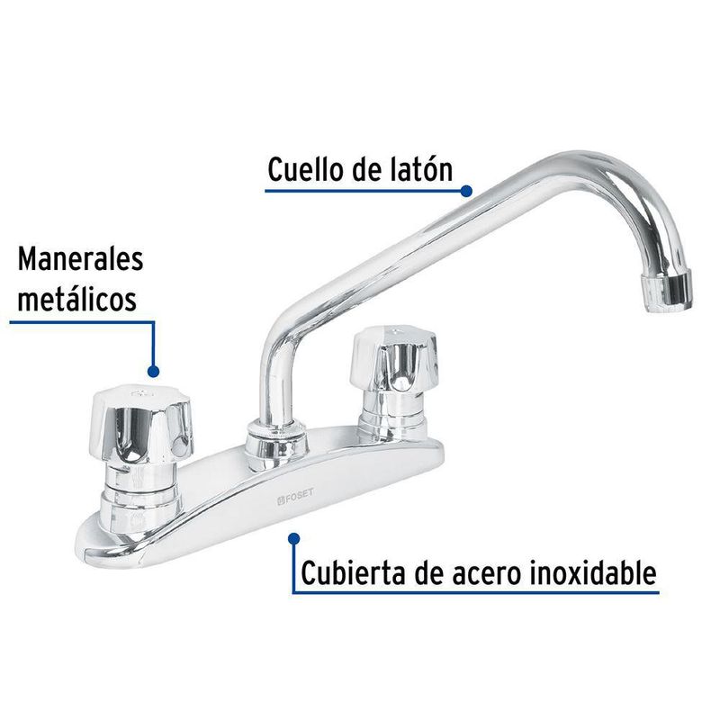 Mezcladora para Lavaplatos Base Curva - Foset