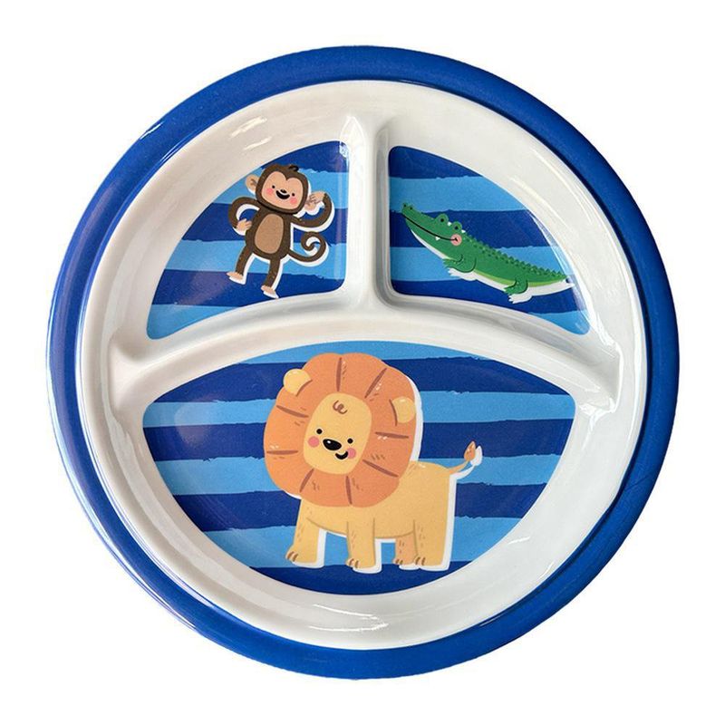Plato Con Divisiones 25 Cm para Chicos de Animalitos - Best Melamine