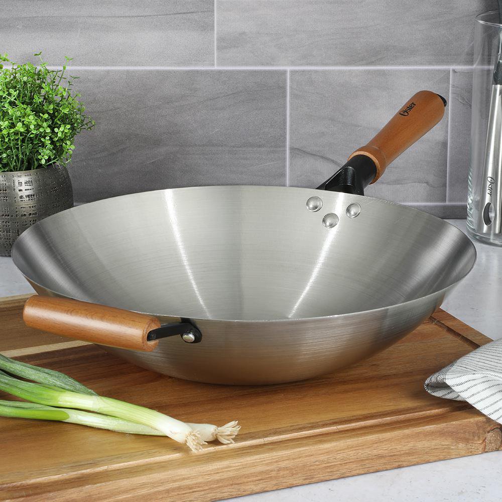 Wok de Acero Inoxidable Gris Oster Cemaco