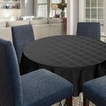 Mantel Redondo con Relieve Negro de 180 Cm - Viva
