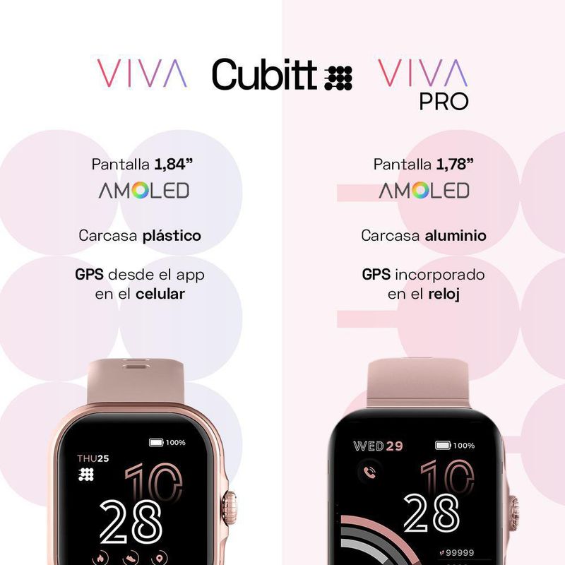 Smartwatch Viva Pro Rosado - Cubitt